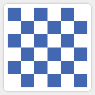 Blue and white checkerboard print Sticker